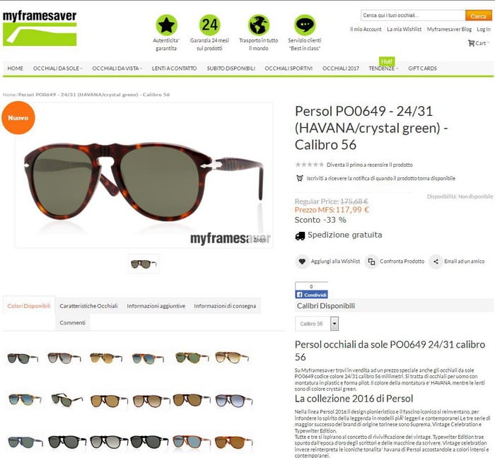 informazioni dettaglio scheda prodotto