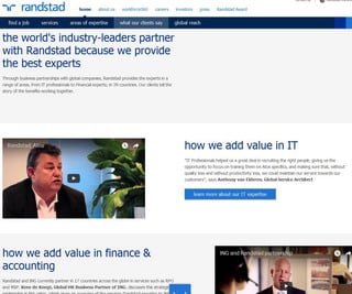 La pagina del sito Randstad con i commenti dei clienti