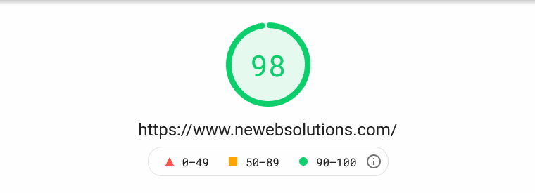 Page Speed Insights del sito Ne.W.S. per desktop