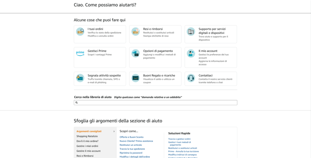 Amazon: Assistenza clienti