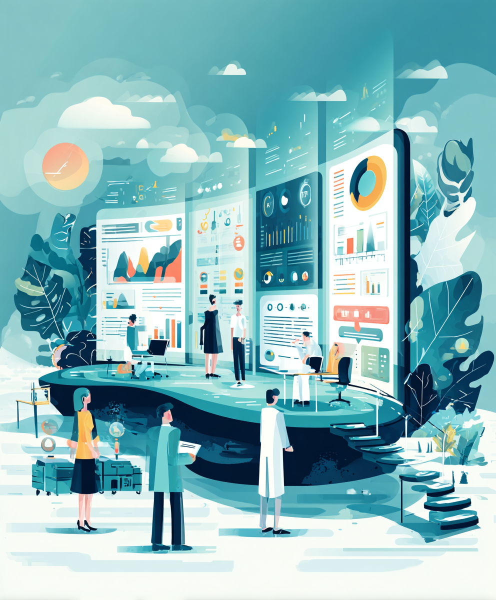 Dashboard di monitoraggio che mostra le metriche di performance di un assistente AI