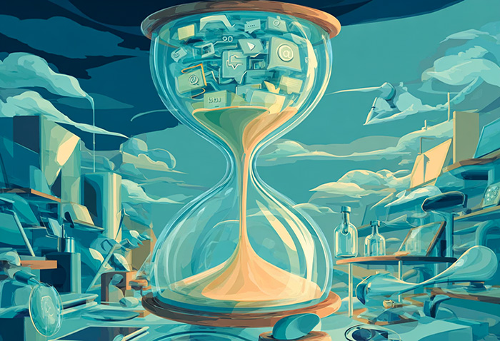 Il tempo e i contenuti digitali si consumano nella clessidra delle AI Overviews